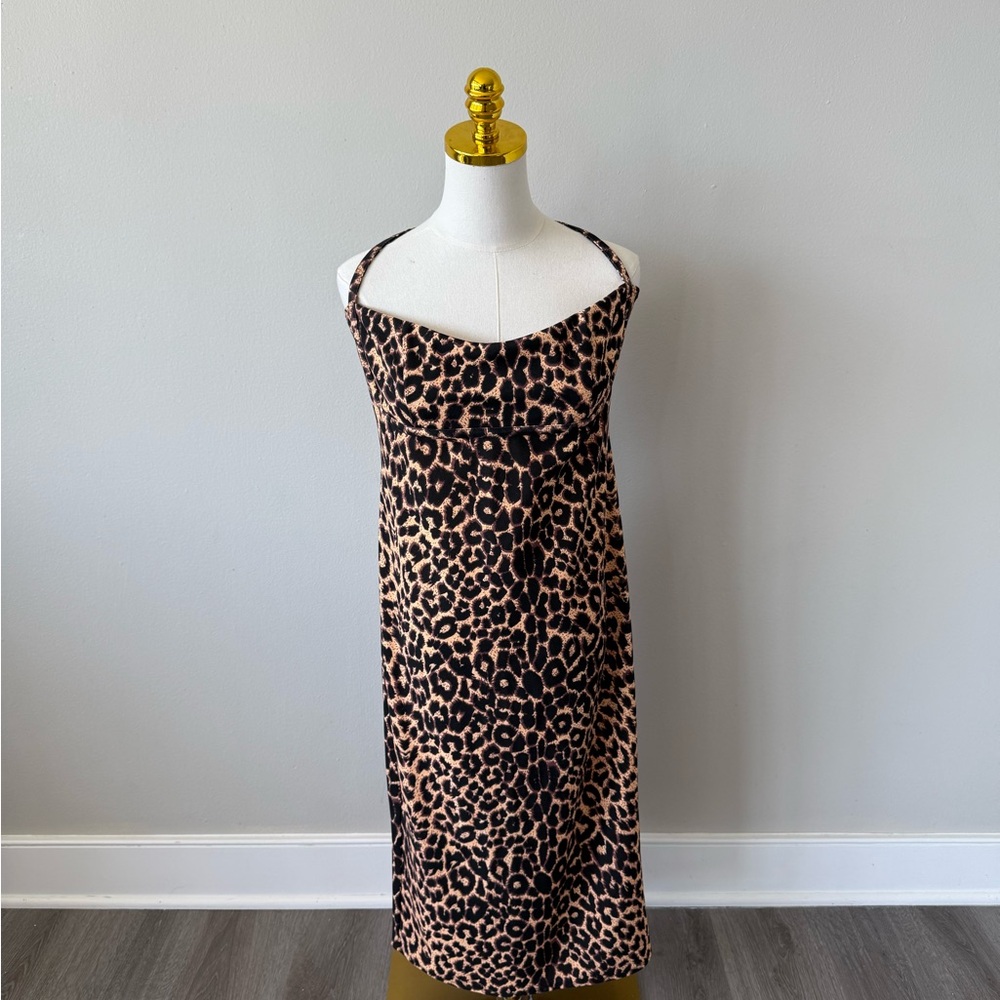 Pretty little Thing Leopard Print Corset like midi Dress